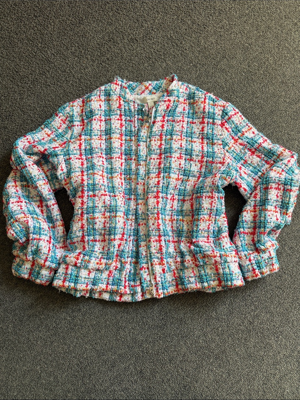 Textured Multi-Color Tweed Jacket - Women's